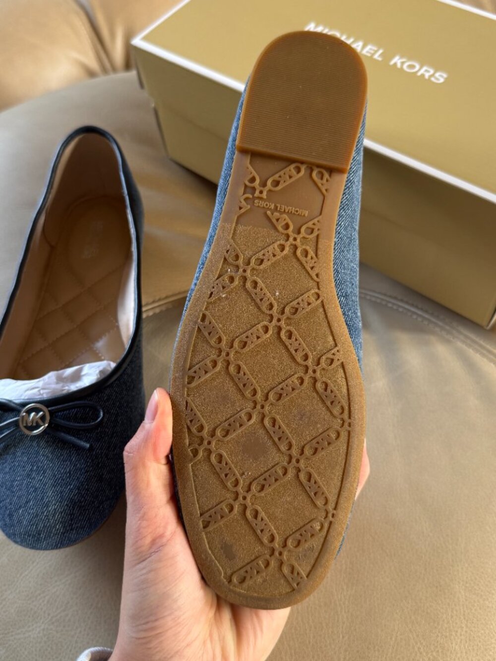 Michael Kors Savannah Denim Ballet Flats - Picture 2 of 4